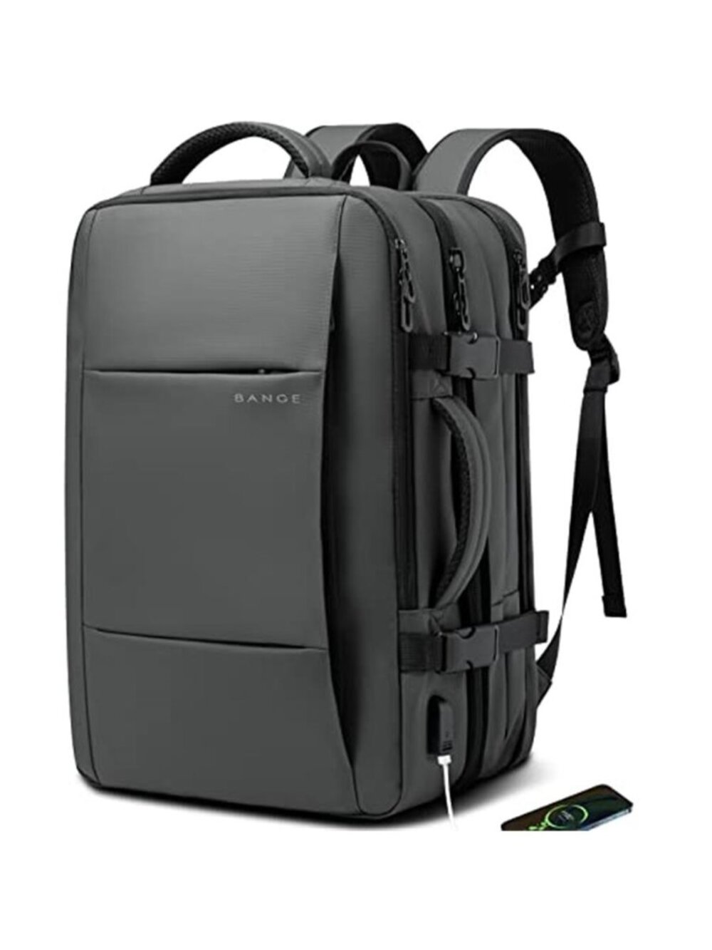 35L Expandable Travel Backpack Carry On Airline Approved Waterproof Laptop Grey